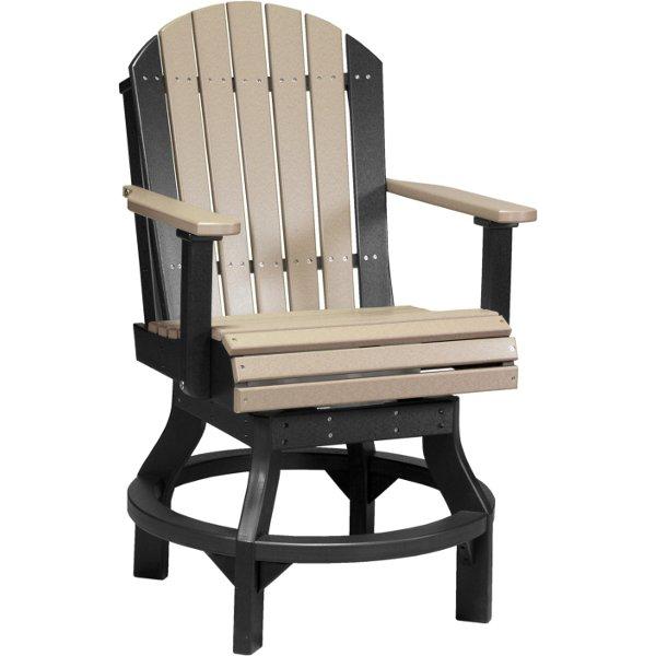 Adirondack Swivel Chair Swivel Chair Counter Height / Weatherwood &amp; Black
