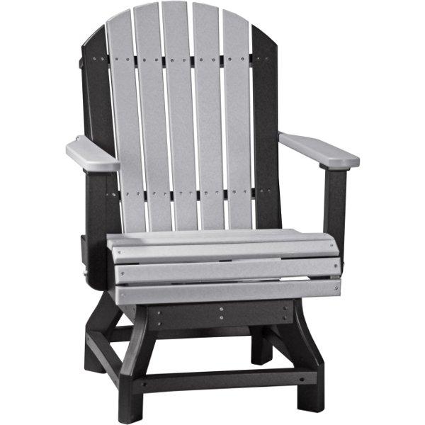 Adirondack Swivel Chair Swivel Chair Dining Height / Dove Gray &amp; Black
