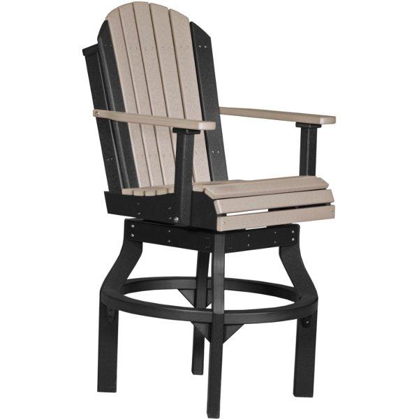 Adirondack Swivel Chair Swivel Chair Bar Height / Weatherwood &amp; Black