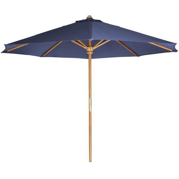 All Things Cedar 10&#39; Teak Market Umbrella &amp; Canopy Umbrella &amp; Canopy Blue