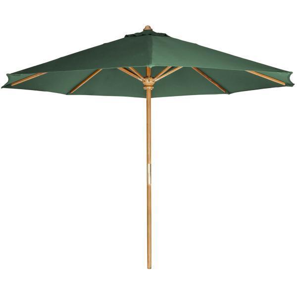 All Things Cedar 10&#39; Teak Market Umbrella &amp; Canopy Umbrella &amp; Canopy Green