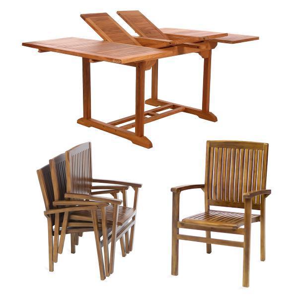 All Things Cedar 5-Piece Butterfly Stacking Chair Set &amp; Cushion dining set No Cushion