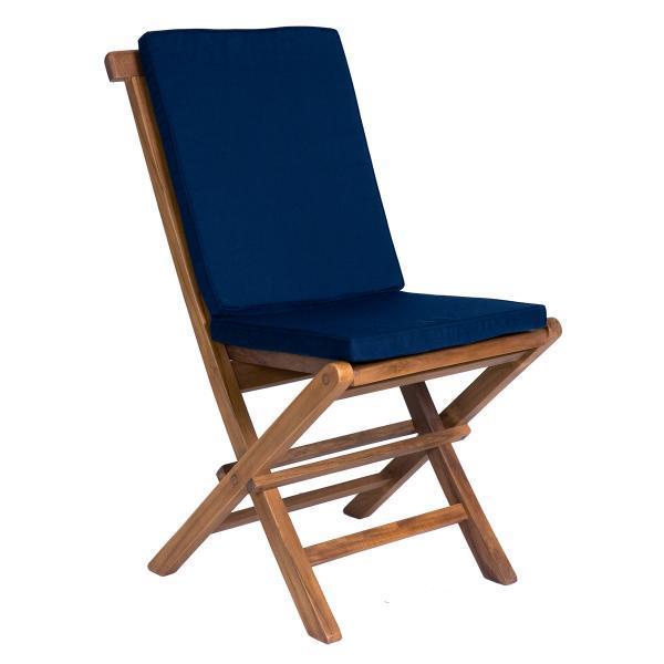 All Things Cedar 5-Piece Octagon Folding Table &amp; Folding Chair Set &amp; Cushion dining set Blue