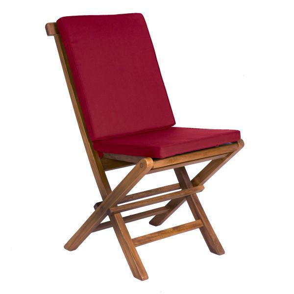 All Things Cedar 9-Piece Rectangle Folding Chair Set &amp; Cushion dining set Red