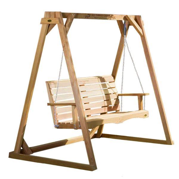 Swing With A-Frame Set By All Things Cedar - The Charming Bench Company