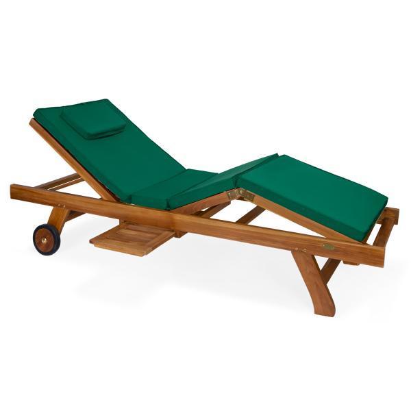 All Things Cedar Teak Multi-Position Chaise Lounger &amp; Cushion Outdoor Chairs No Cushion
