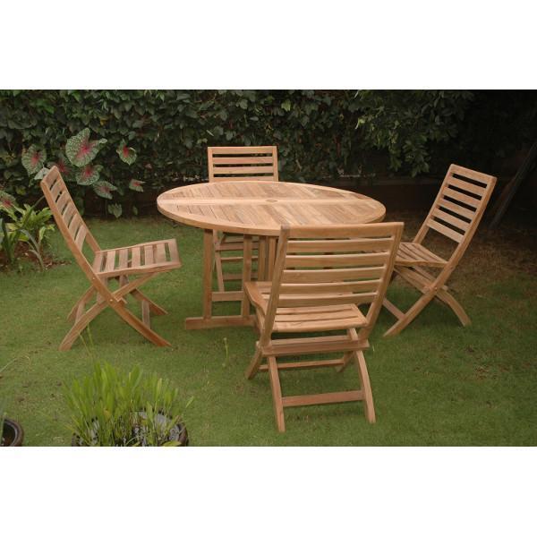 Anderson Teak Andrew Butterfly Folding 5-pieces Dining Set Dining Set