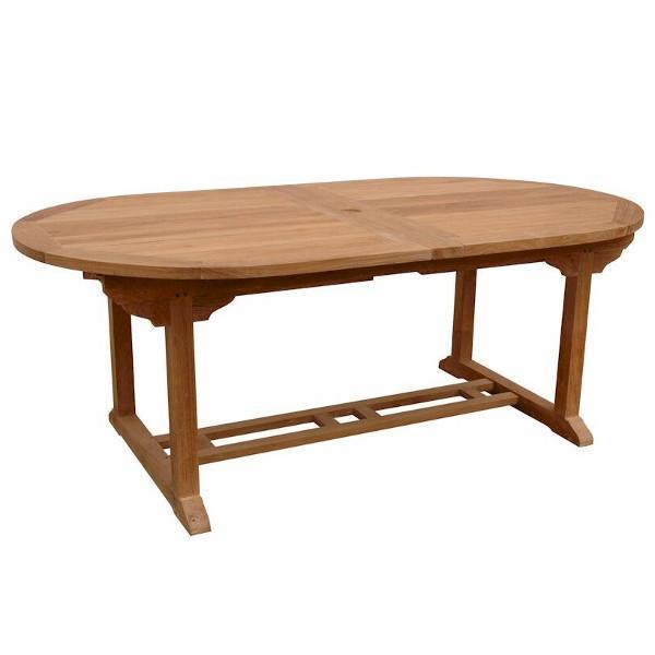 Anderson Teak Bahama 117&quot; Oval Extension Table With Double Extensions Outdoor Tables
