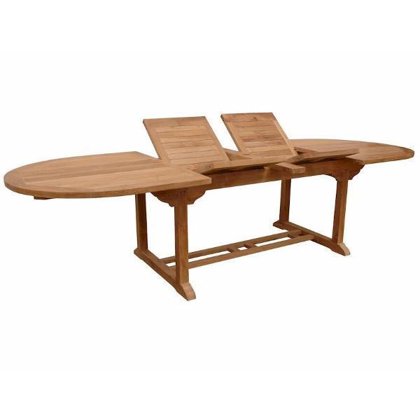 Anderson Teak Bahama 117&quot; Oval Extension Table With Double Extensions Outdoor Tables