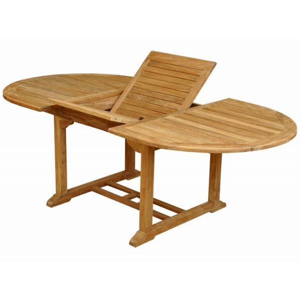 Anderson Teak Bahama 87&quot; Oval Extension Table Extra Thick Wood Outdoor Tables