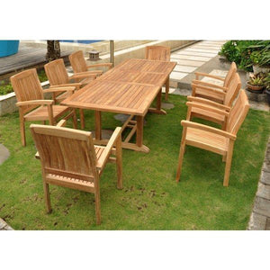 Anderson Teak Bahama Stackable Sahara 9-Pieces Rectangular Dining Set B Dining Set