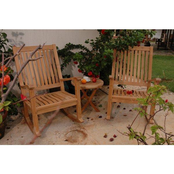 Anderson Teak Del-Amo Bahama 3-Pieces Set with Folding Round Side Table Seating Set