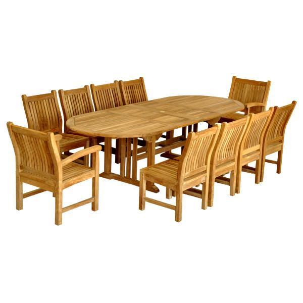 Anderson Teak Sahara Dining Side Chair 11-Pieces Oval Dining Set Dining Set