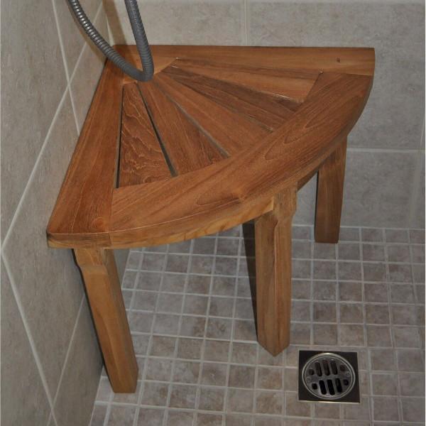 Anderson Teak Shower Stool Corner Shower Stool