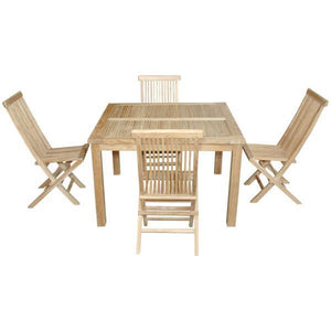 Anderson Teak Windsor Classic 5-Pieces Folding Dining Chair Dining Set