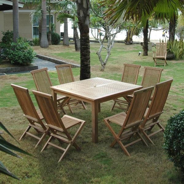 Anderson Teak Windsor Classic Chair 9-Pieces Folding Dining Set Dining Set