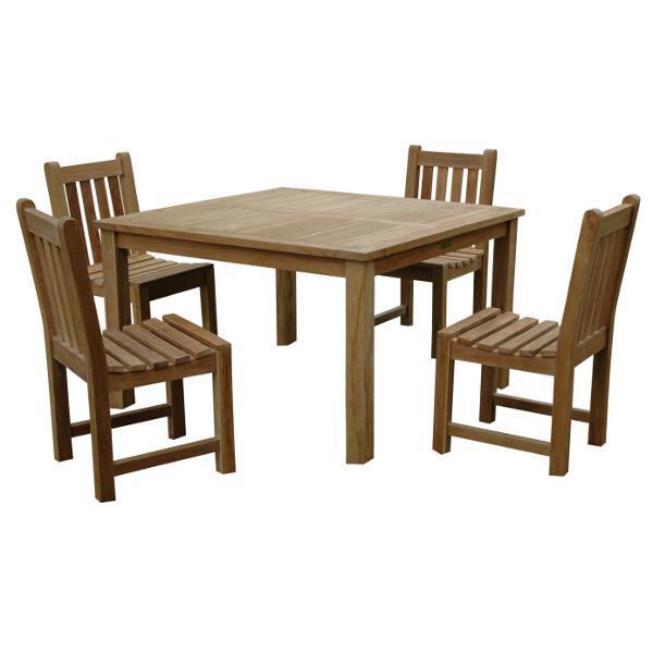 Anderson Teak Windsor Classic Side Chair 5-Pieces Dining Table Set Dining Set