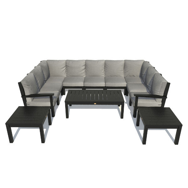 Bespoke Deep Seating 12 pc Sectional Sofa Set with Conversation and 2 Side Table Sectional Set Stone Gray / Weathered Acorn