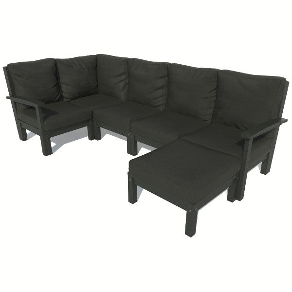 Bespoke Deep Seating 6 pc Sectional Set with Ottoman Sectional Set Jet Black / Weathered Acorn