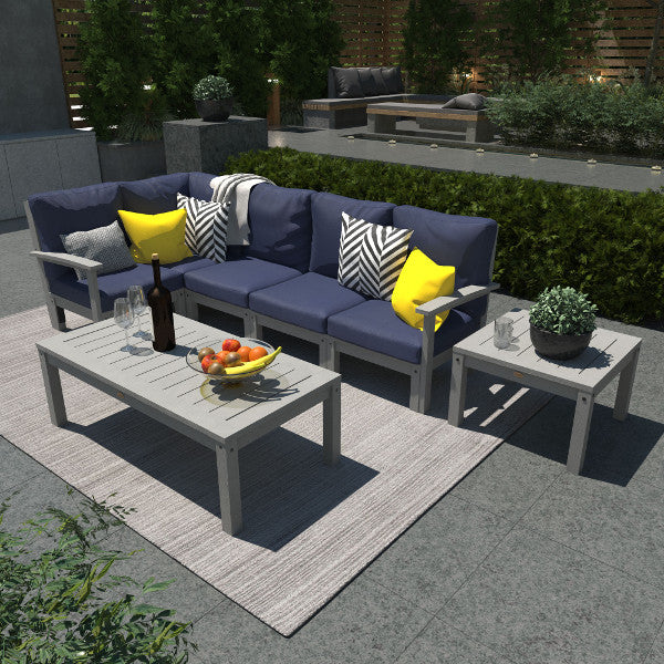 Bespoke Deep Seating 7 pc Sectional Set with Conversation and Side Table Sectional Set