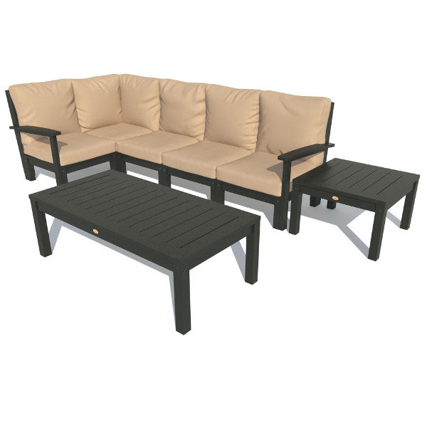 Bespoke Deep Seating 7 pc Sectional Set with Conversation and Side Table Sectional Set Driftwood / Black