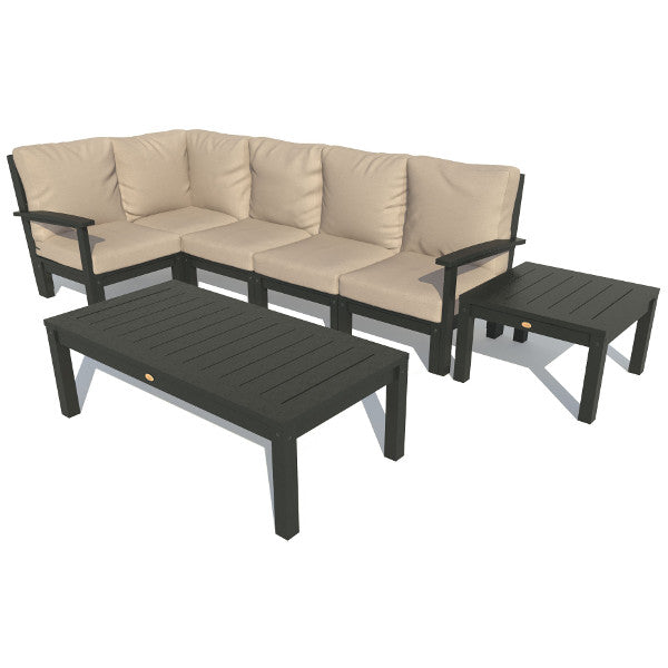 Bespoke Deep Seating 7 pc Sectional Set with Conversation and Side Table Sectional Set Dune / Black