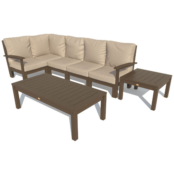 Bespoke Deep Seating 7 pc Sectional Set with Conversation and Side Table Sectional Set Dune / Weathered Acorn