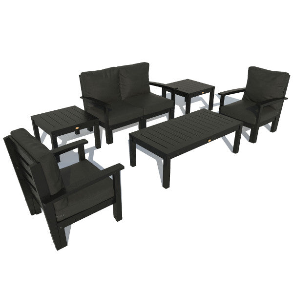 Bespoke Deep Seating Loveseat, Set of Chairs, Conversation and 2 Side Table Chair Jet Black / Black