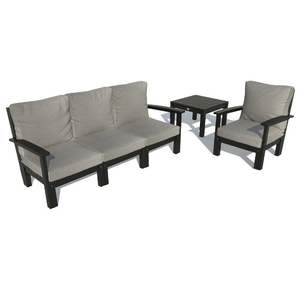 Bespoke Deep Seating Sofa, Chair and Side Table Sectional Set Stone Gray / Black