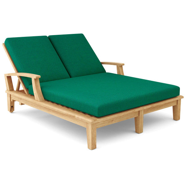 Brianna Double Sun Lounger with Arm Lounge Chair Forest Green