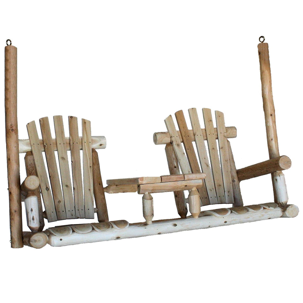 Cedar Log Tete-A-Tete Porch Swing