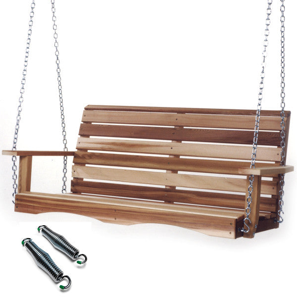 Cedar Porch Swing Porch Swing 4ft / with Comfort Swing Springs