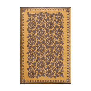 Cinnamon Cinquefoil Design 4x6-ft. Floor Mat Cinquefoil Design