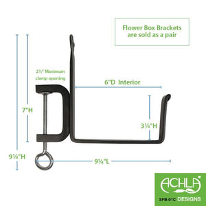 Clamp-On Flower Box Brackets Flower Brackets