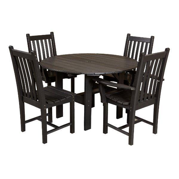 Little Cottage Co. Classic 46” Round Table W/4 Side Chairs Dining Set Black