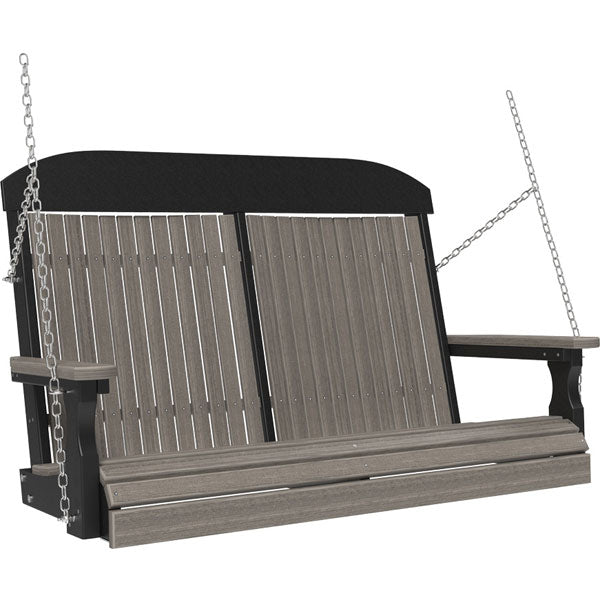Classic Swing Porch Swing 4ft / Coastal Gray &amp; Black