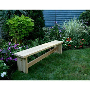 Creekvine Design 5' Cedar 1800 Traditional Bench w/ Slant Brace Garden Benches Unfinished