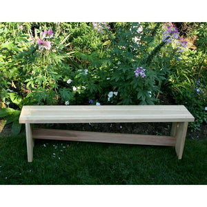 Creekvine Design 5' Cedar 1800 Traditional Bench w/ Slant Brace Garden Benches Unfinished