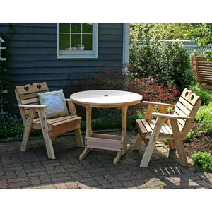 Creekvine Design Cedar Country Hearts Bistro Set Dining Set Unfinished / No