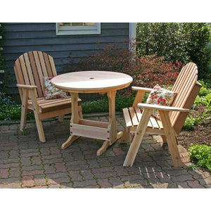 Creekvine Design Cedar Fanback Bistro Set Dining Set Unfinished / No