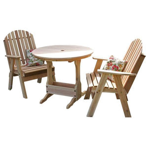 Creekvine Design Cedar Fanback Bistro Set Dining Set Unfinished / No