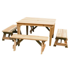 Creekvine Design Cedar Social Dining Set Dining Set Unfinished / No