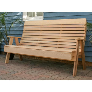 Creekvine Design Cedar Twin Ponds Highback Bench Garden Benches 4 ft / Unfinished