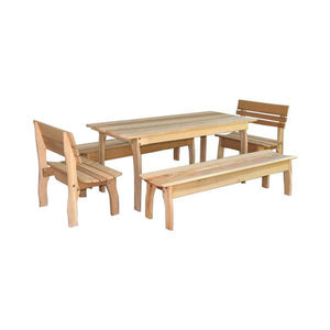 Creekvine Designs Cedar Gathering Kitchen Table Set Dining Table Unfinished / No