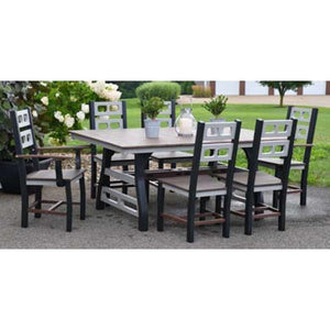 David Lewis 72” Manhattan Forge Dining Table Set With 4 Dining Chairs & 2 Arm Chairs