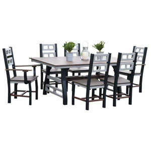 David Lewis 72” Manhattan Forge Dining Table Set With 4 Dining Chairs & 2 Arm Chairs