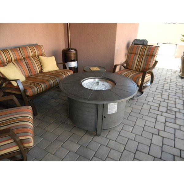 Faux Wood Round Aluminum Fire Pit Fire Pits