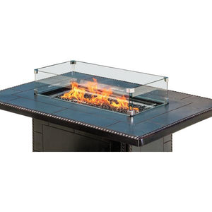 Fire Pit Rectangular Glass Wind Screen Fire Pits