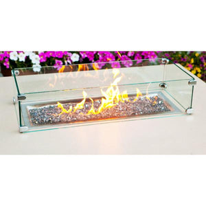 Fire Pit Rectangular Glass Wind Screen Fire Pits