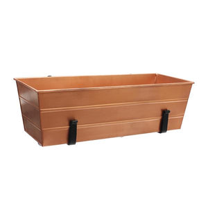 Flower Box with Clamp-On Brackets Flower Box with Bracket Medium / Coper